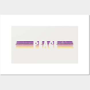 RETRO PEACE STRIPES SUNRISE Cutout Posters and Art